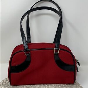Elegant Red and Black Women's Handbag